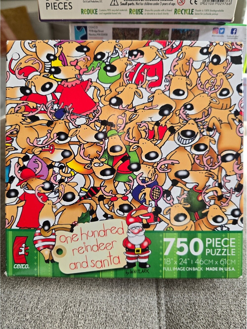 One Hundred Reindeer and Santa 750 Pc Puzzle